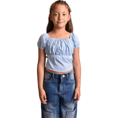 1 Blusita Recogido Salmon Niña