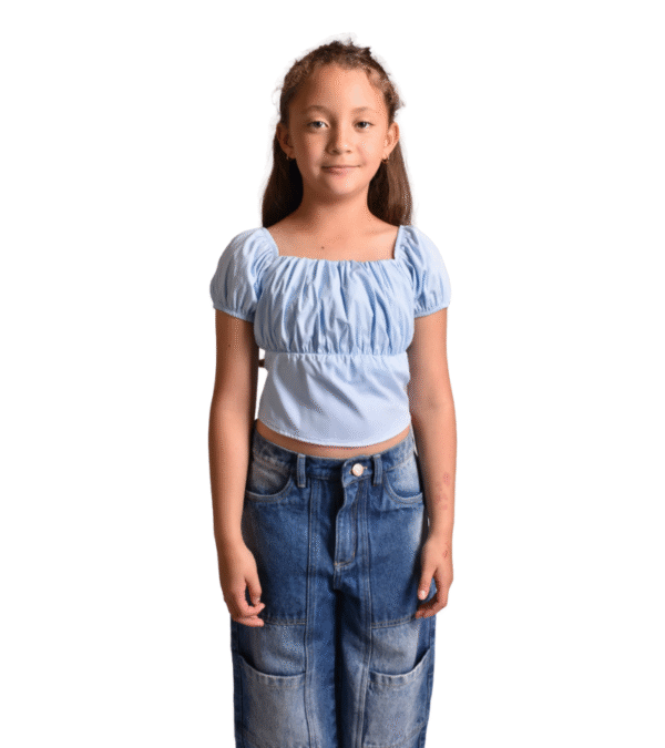 1 Blusita Recogido Salmon Niña