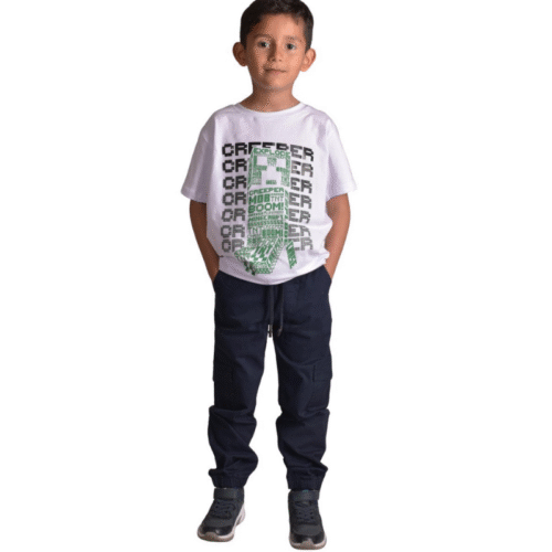 Drill Jogger Cargo Azul Oscuro Niño