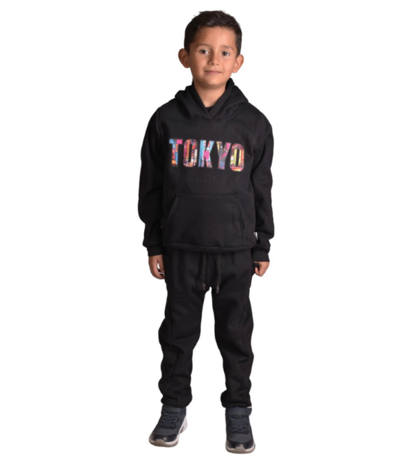 Buzo Hoodie Tokio Negro Niño