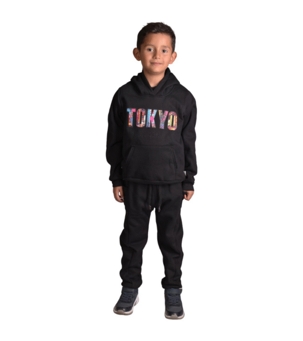 Pantalon Sudadera Tokio Negro Niño