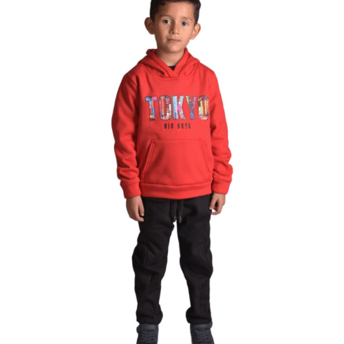 1 Buzo Hoodie Tokio Rojo Niño