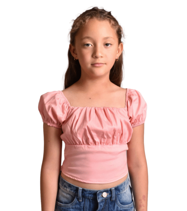 2 Blusita Recogido Salmon Niña