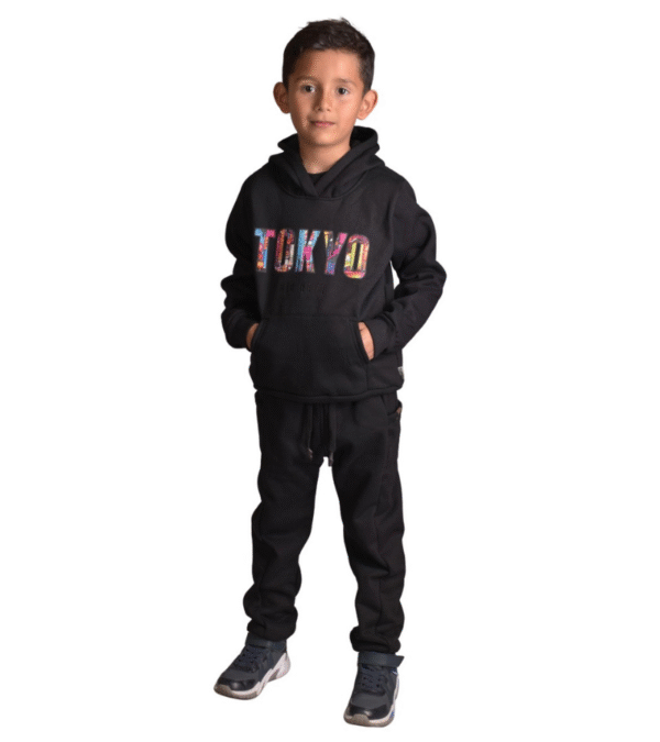 Buzo Hoodie Tokio Negro Niño