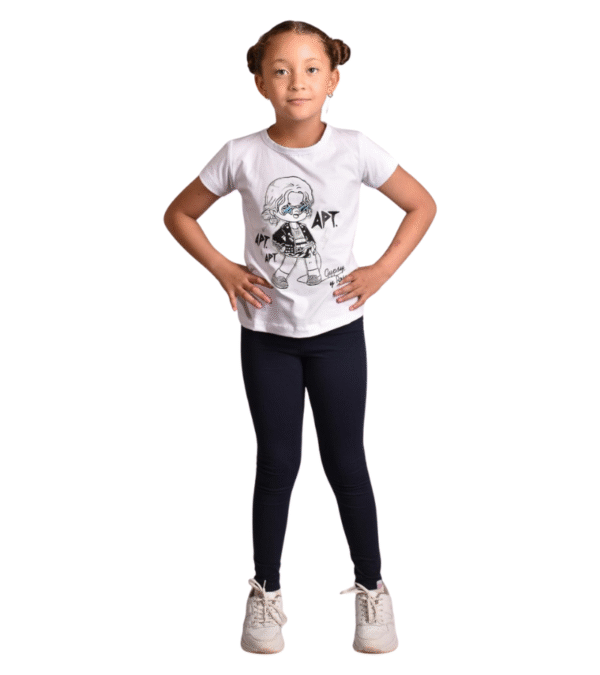 2 Leggins Unicolor Negro Niña