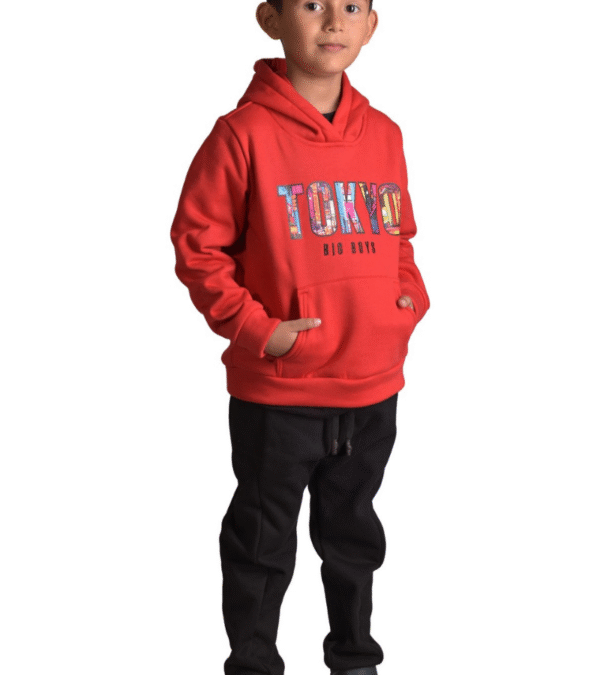 Buzo Hoodie Tokio Rojo Niño