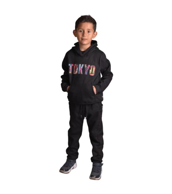 Pantalon Sudadera Tokio Negro Niño