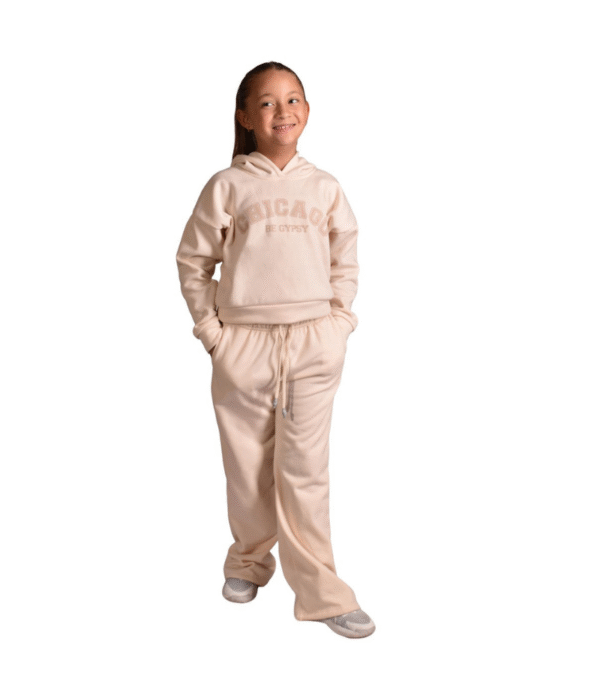 Conjunto Sudadera Chicago Beige Niña