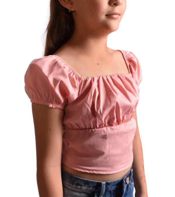 3 Blusita Recogido Salmon Niña