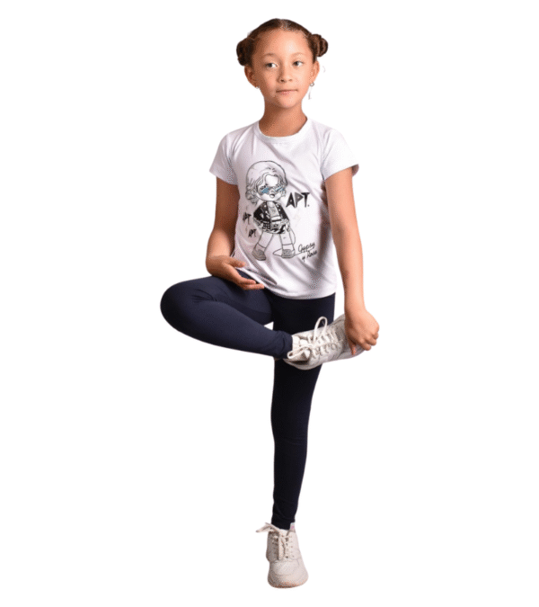 3 Leggins Unicolor Negro Niña