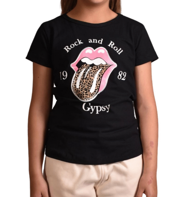 Camiseta Rock Negra Niña