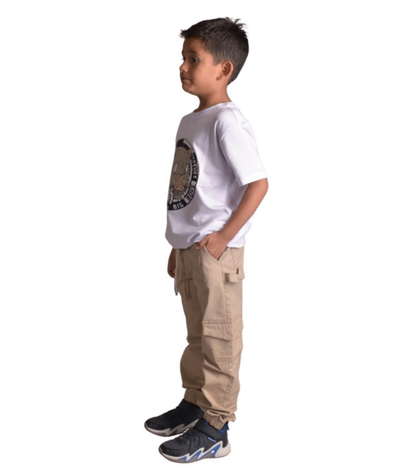 Drill Jogger Cargo Beige Niño