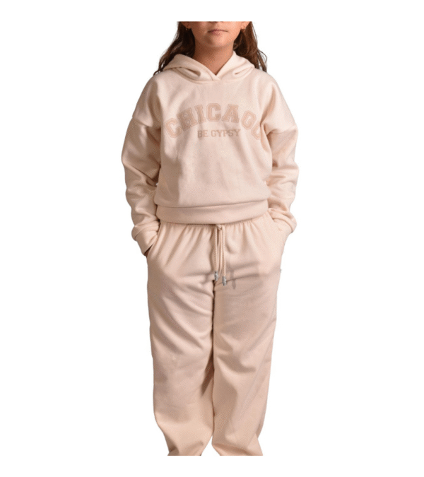 Conjunto Sudadera Chicago Beige Niña
