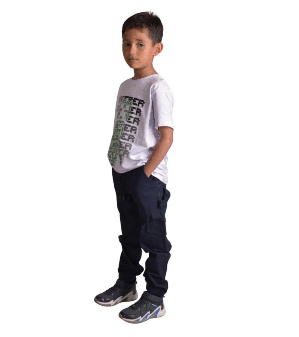Drill Jogger Cargo Azul Oscuro Niño
