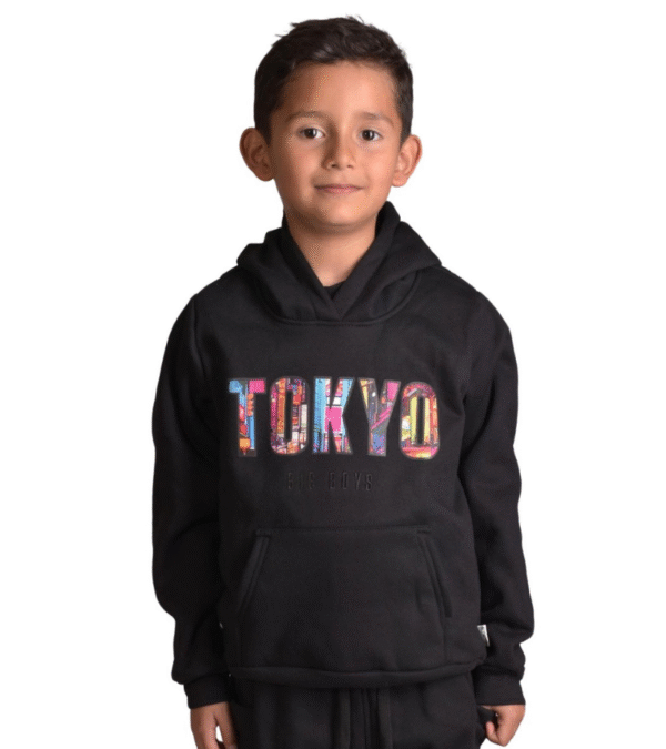 Buzo Hoodie Tokio Negro Niño