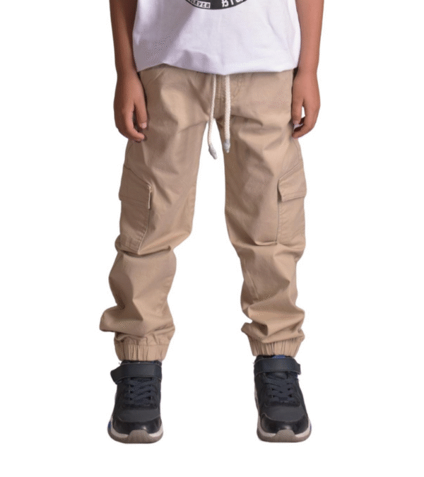 Drill Jogger Cargo Beige Niño