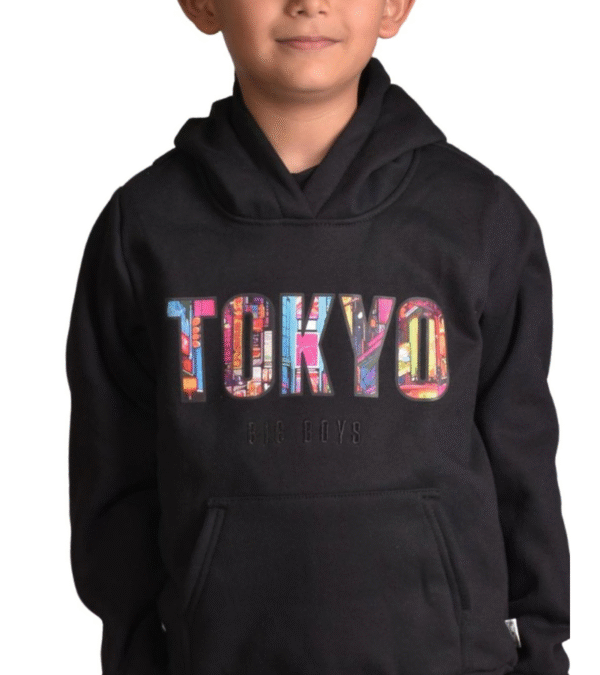 Buzo Hoodie Tokio Negro Niño