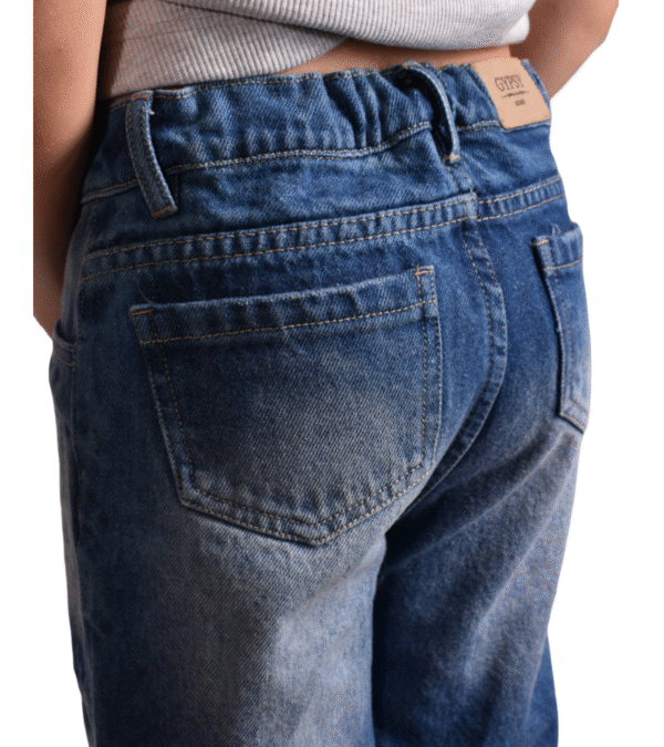 5 Jean Ancho Bloques Azul Medio Niña